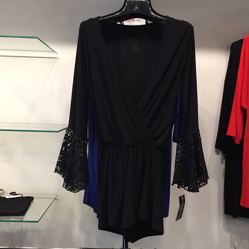 NWT  Cheryl Lace Cuff Romper